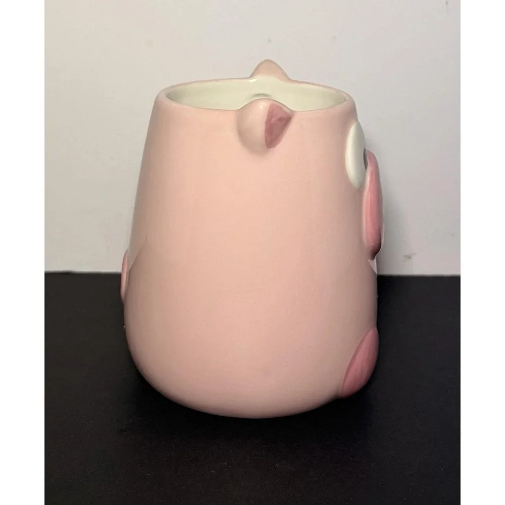 Pink Ceramic Pig Novelty Coffee Cup Mug Raised Detail 14 Oz TAG Hand Painted - Picture 4 of 8